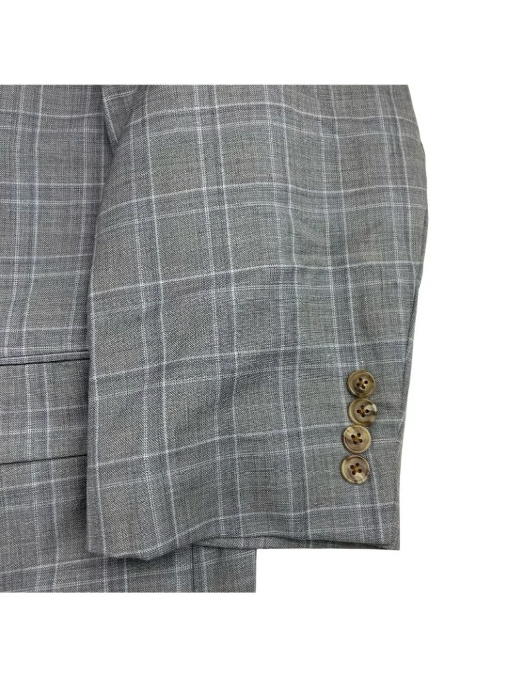 Jack Victor Men's Luxor 100% Wool 2-Button Blazer Gray/Blue Plaid • 52R